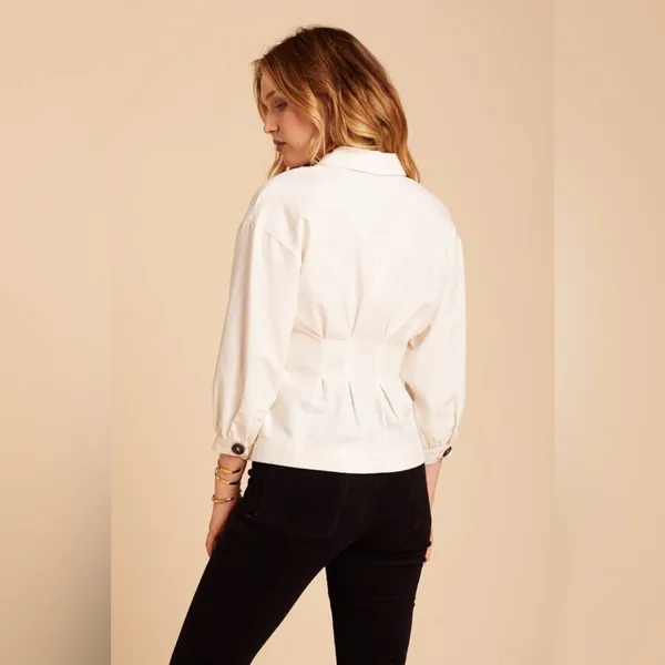 Free People Night Moves Top Ivory Size Medium Peplum Design - Image 2