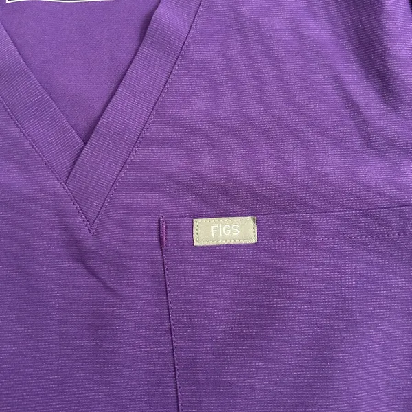 Women’s Figs medical scrub top‎ Purple V-Neck XS - Image 2