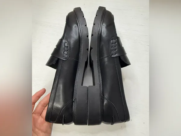 Anne Klein Emmylou Leather Loafer Chunky Sz 8.5 Classic Office Goth - Image 10