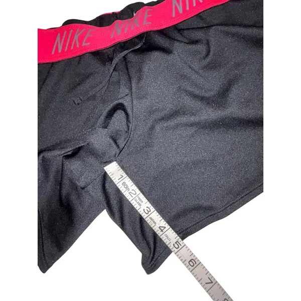 Nike Dri-FIT Womens Running Shorts Black Pink Logo Waistband 885273-013 Size M - Image 7