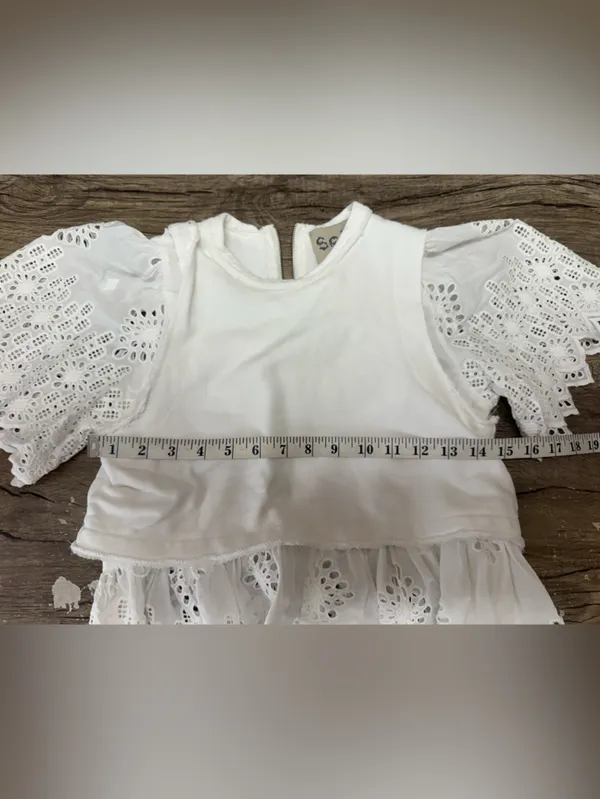 SEA New York white lace asymmetric blouse size extra small - Image 4