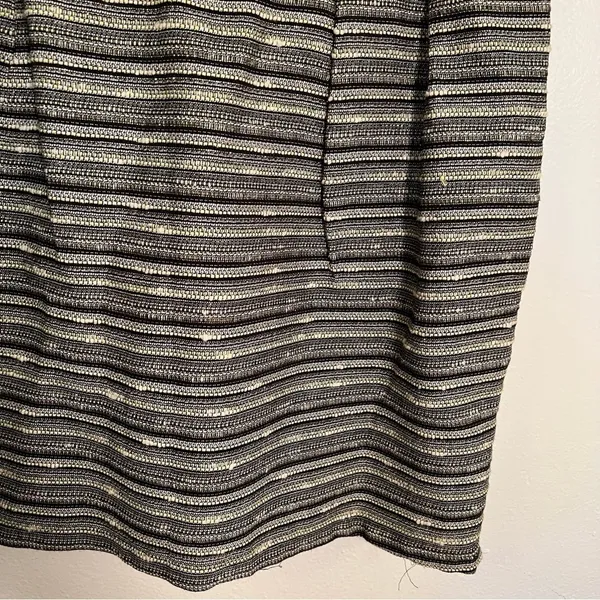 Mossimo Women's Size 12 A-Line Tweed Skirt Black Lime Green Metallic Lined Zip - Image 5
