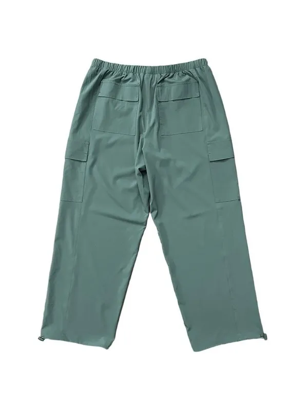 PINK Tech Stretch Cargo Parachute Pants Green Size Large - Image 2