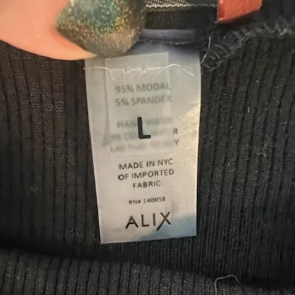 Alix NYC Long Sleeve Crop Top in Black - Image 6
