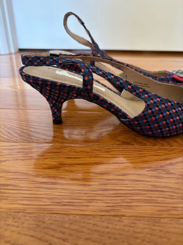 Charter Club Red and blue slingback heels - Image 2