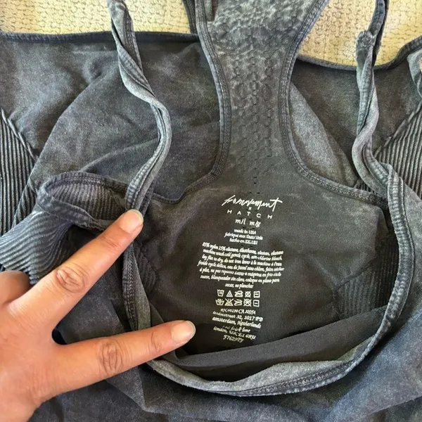 Free People Good Karma Long Tank in Washed Black M/L - Image 7