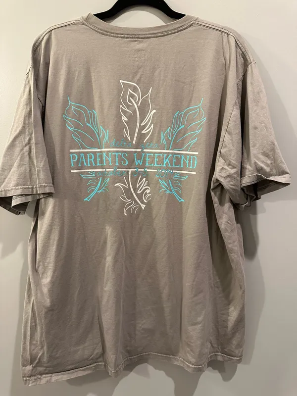 Comfort Colors Indigo Perfect Delta Zeta 2014 Parents Weekend Tee - Image 2