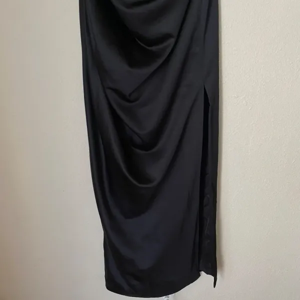 House of CB XS PLUS CUP D-DD Adrienne black satin‎ strapless corset maxi dress - Image 8