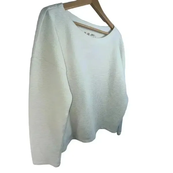 MAEVE Anthropologie Women's Cream Ribbed Long Sleeve Tunic Large‎ - Image 4