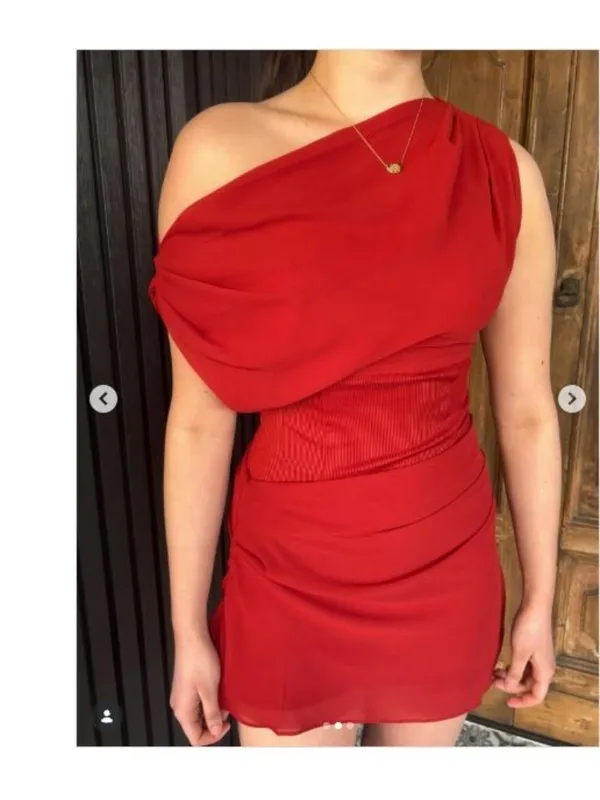SOVERE Ada Mini Dress in Spiced Apple XSmall New Womens Off the Shoulder - Image 15