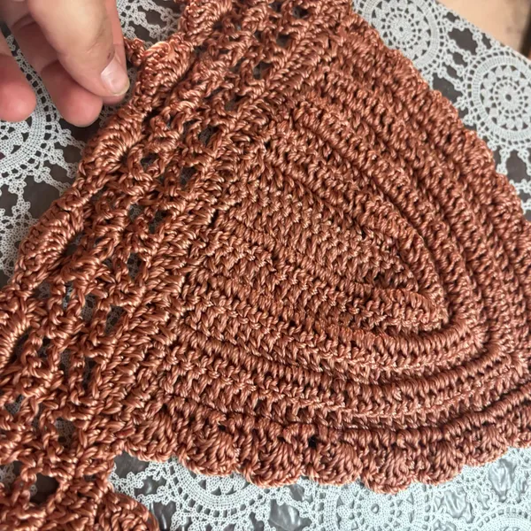 Women’s Handmade Crochet Bikini Top terracota - Image 2
