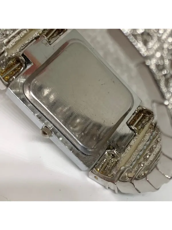 Silver tone colorful crystal women watch 32mm quartz analog elastic band running - Image 7