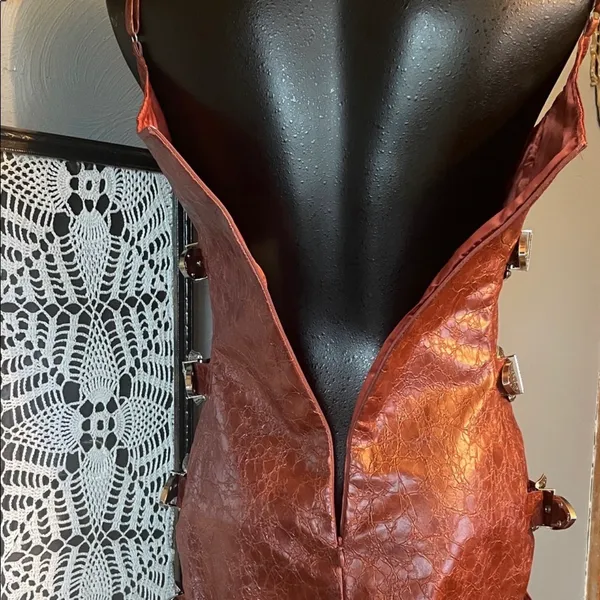 Nasty gal western buckle rust dress - Image 5