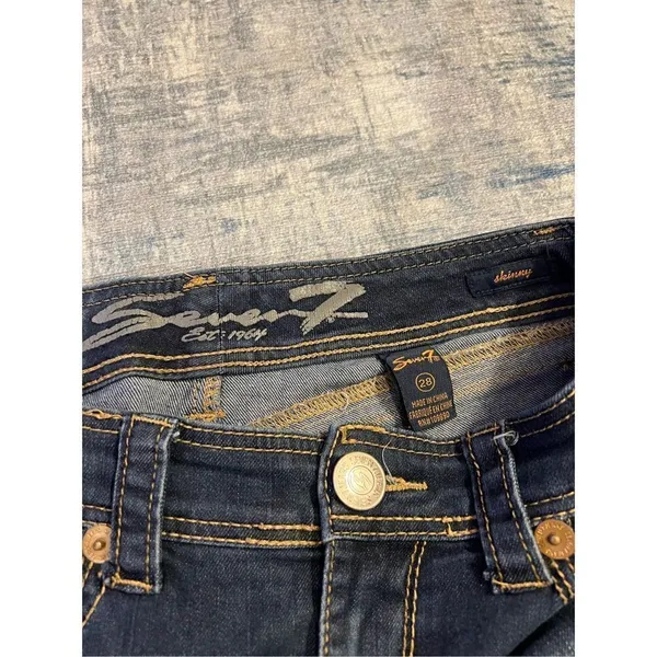 Seven7 Medium Wash Blue Skinny Jeans 28 - Image 4
