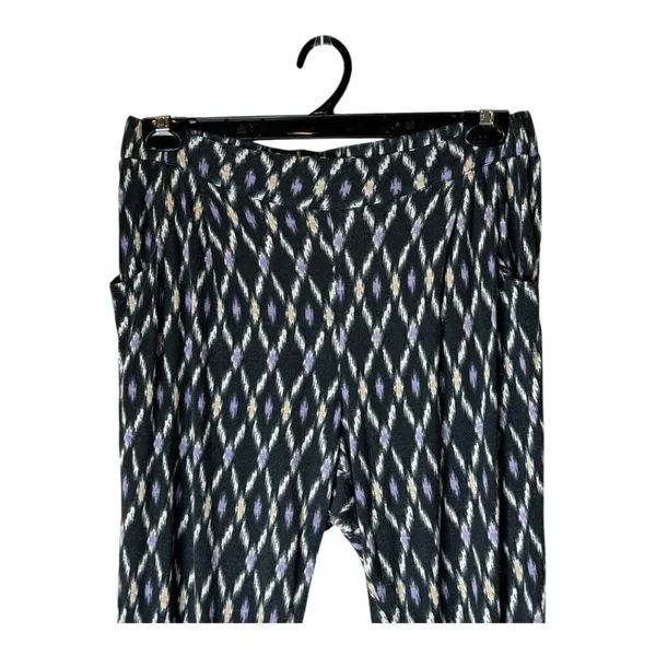 Anthropologie Lilka Pants Women Medium Blue Purple Geometric Loungewear‎ Boho - Image 4