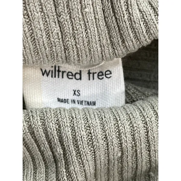 Aritzia Wilfred Free Women's Green Ribbed Long Sleeve Slim Crop Sweater Top XS - Image 5