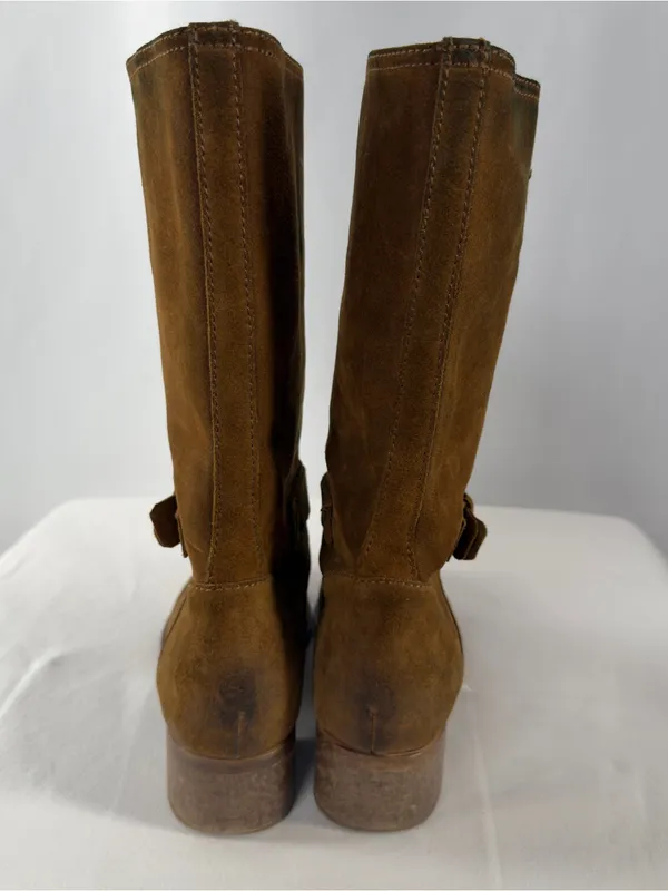 J. Crew‎ Ryder Suede Mid-Calf Buckle Equestrian Riding Boots Size 8.5 Brown - Image 6