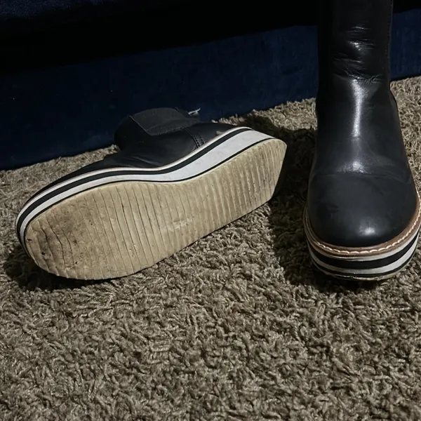 Steve‎ Madden Gasp Black Leather Platform High Tops Size 7 - Image 6