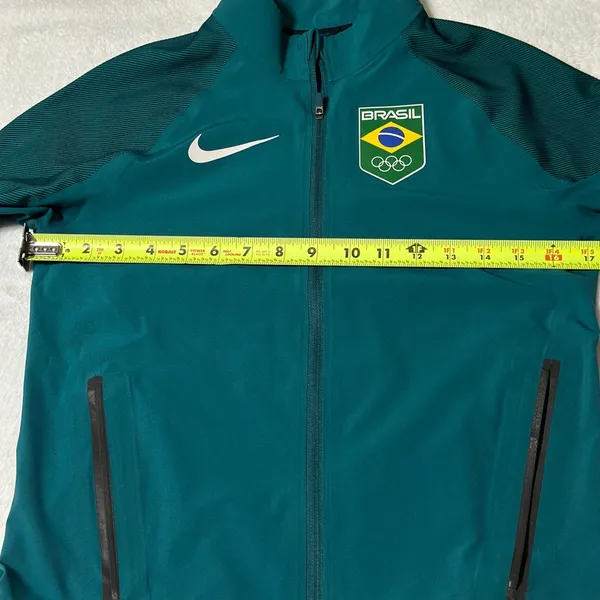 Nike Brazil Soccer Training Jacket Womens XS Teal Zip Up Football Brasil Warm Up - Image 5