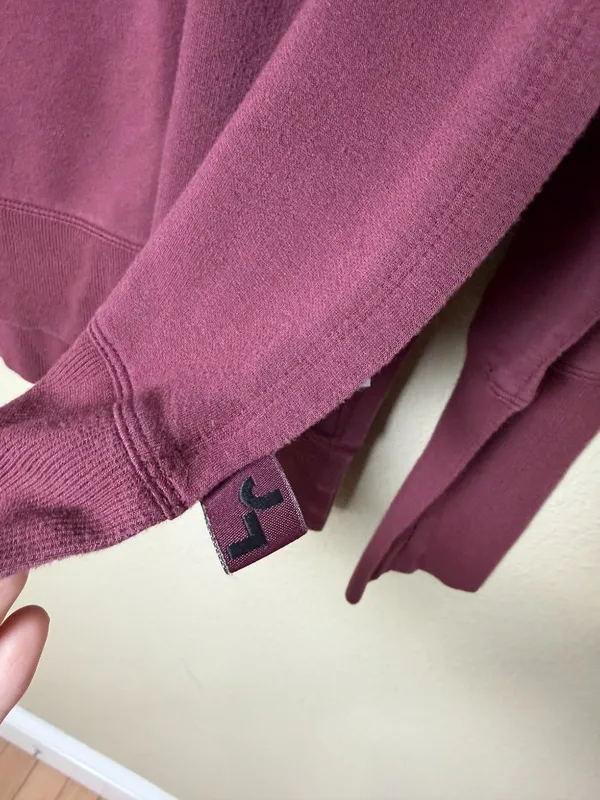 JOYLAB Maroon Burgundy Loose Side Slit Sweatshirt Long Sleeve Tee Top Size Small - Image 6