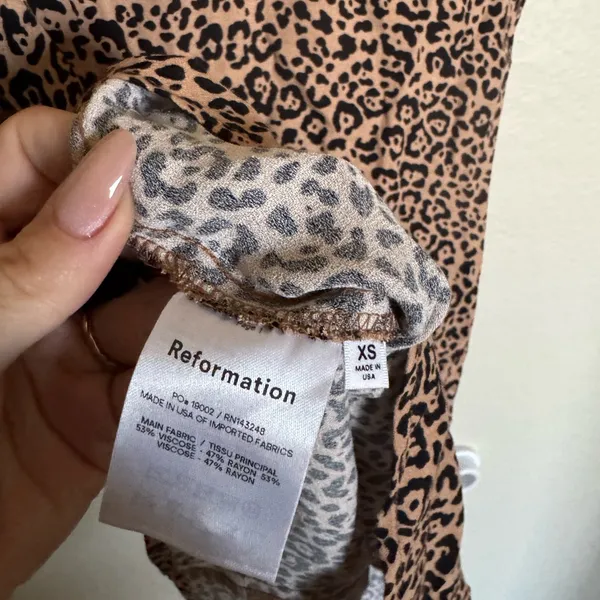 Reformation Marlow Dress Size Extra Small in Bengal Animal Print Mini Slip‎ - Image 7
