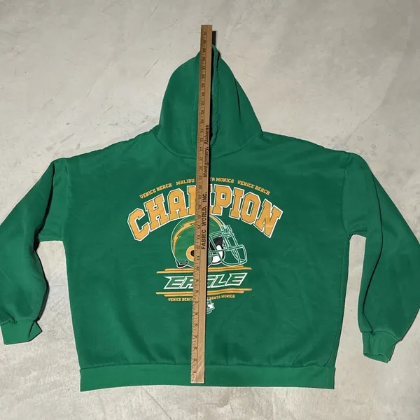 Edikted Hoodie Womens SZ M/L Green Football Fleece Hoodie Eagles Champion - Image 6
