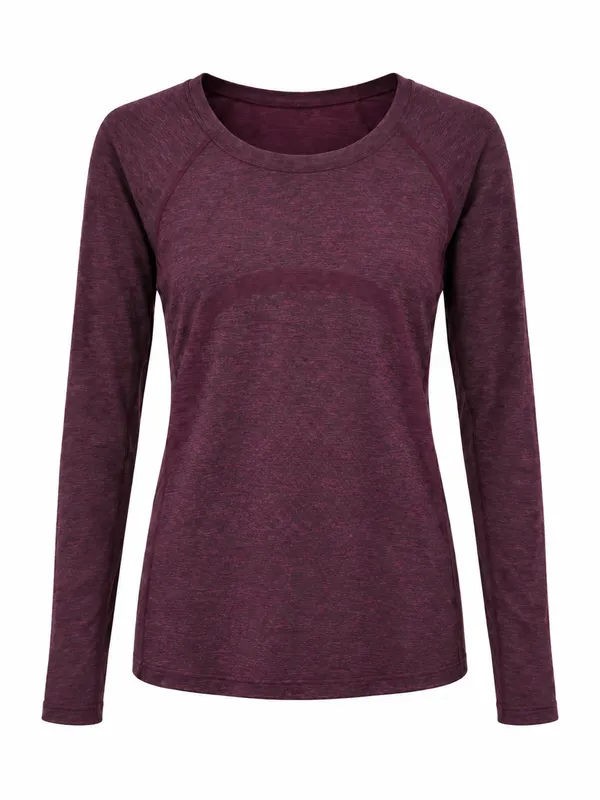 Lululemon Swiftly Tech Long Sleeve Running Top Burgundy Size 6 - Image 2