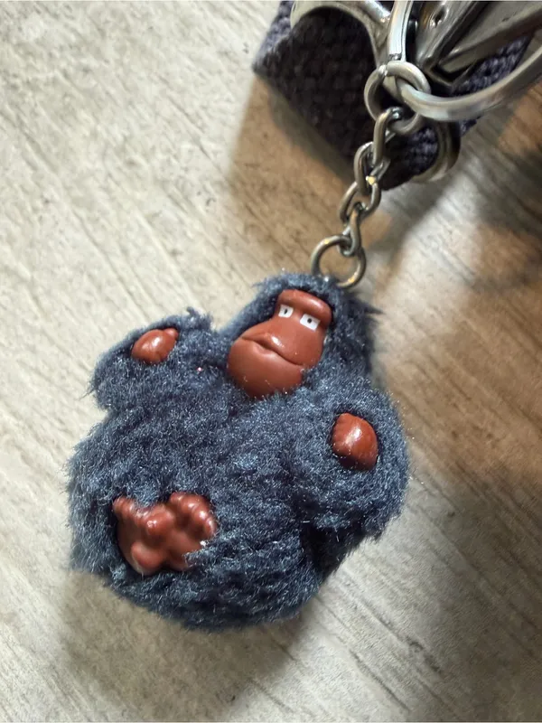 Kipling Navy Blue Kichirou Insulated Lunch Bag Crossbody with Monkey Keychain - Image 4