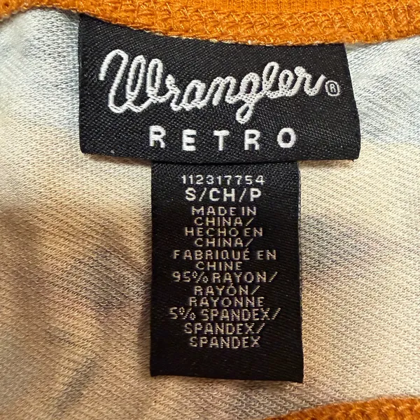 Wrangler Retro Boho Aztec Southwest Balloon Sleeve Top • Ochre Mustard Small - Image 7