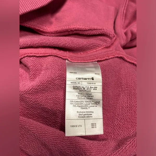 Carhartt Women's Pink Hoodie Sweater tencel fiber series loose fit medium - Image 11