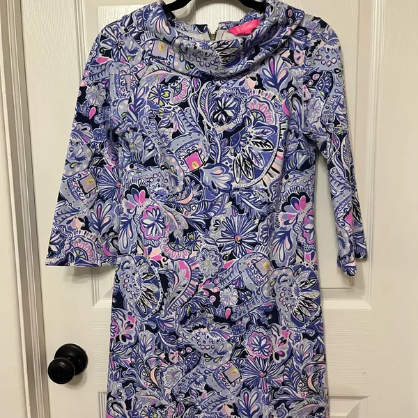 Lilly Pulitzer Saralyn Dress sweatshirt‎ material back zip size XXS - Image 3