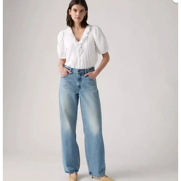 New Levi's 25x30 Premium Baggy Dad Women's Jeans Easy Days - Medium Wash - Image 2