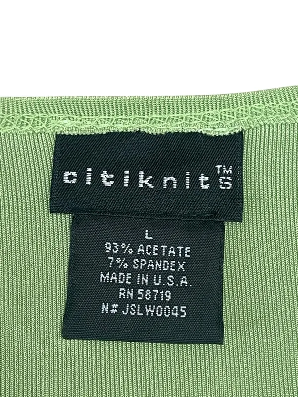 Women’s Faux Wrap V-Neck Top in Lime Green - Image 6