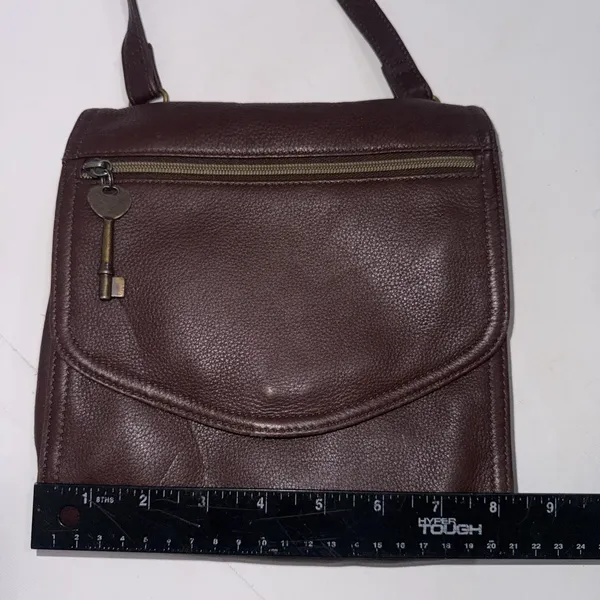 Vintage Y2k Fossil Boho Hippie Gypsy Brown Crossbody Genuine Leather Purse‎ Bag - Image 14