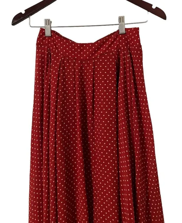 Free People Polka Dot Midi Ruffle Asymmetrical Skirt - Image 4