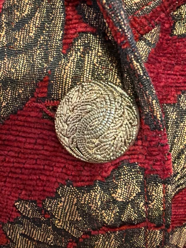 Women's Red and Gold Brocade Blazer - Tailored Floral Jacket - Image 5