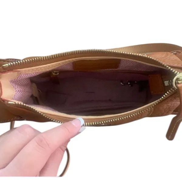 Dooney & Bourke Cognac Pebbled Leather Crossbody - Image 5