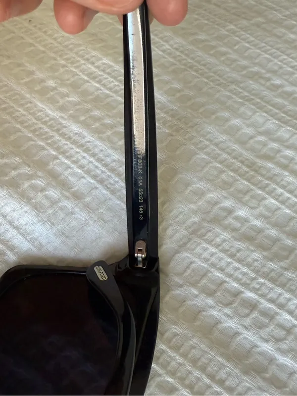 Tom Ford Black Oversized Square Sunglasses with Silver T Accents - Image 4