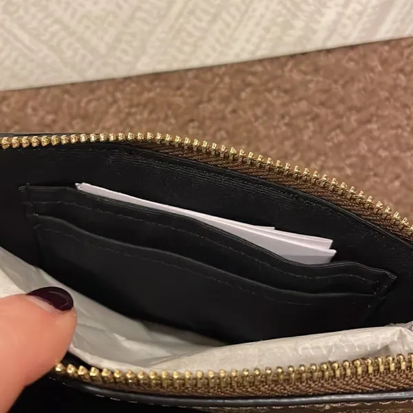 Coach Signature PVC Leather Corner Zipper Wristlet - Image 5