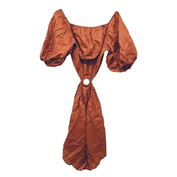 Anthropologie Faithfull‎ Almero Linen Square-Neck Puff-Sleeve Mini Dress NWT - Image 9