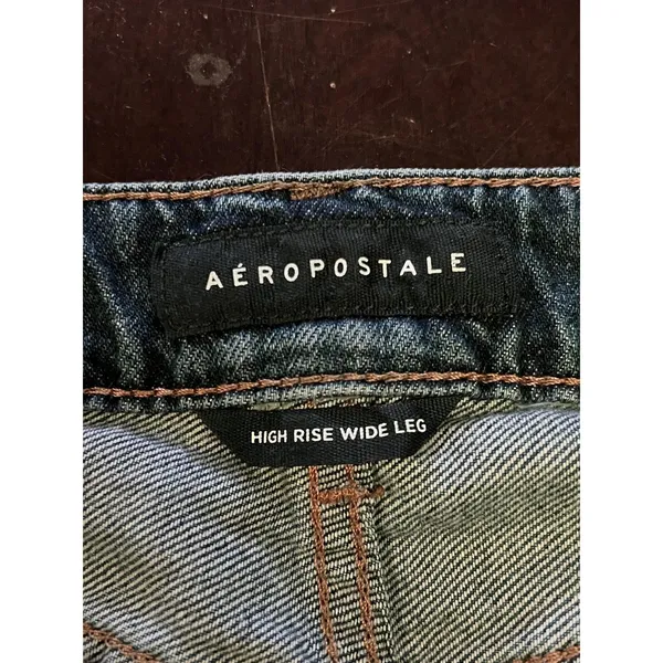 Aeropostale High Rise Wide Leg Jeans Womens Size 18 Medium Wash Blue Relaxed - Image 9