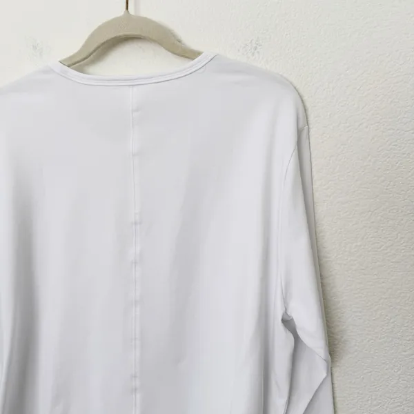 [Athleta] Bright White Supima Cotton Crew Neck Long Sleeve Essential Top Size XL - Image 10