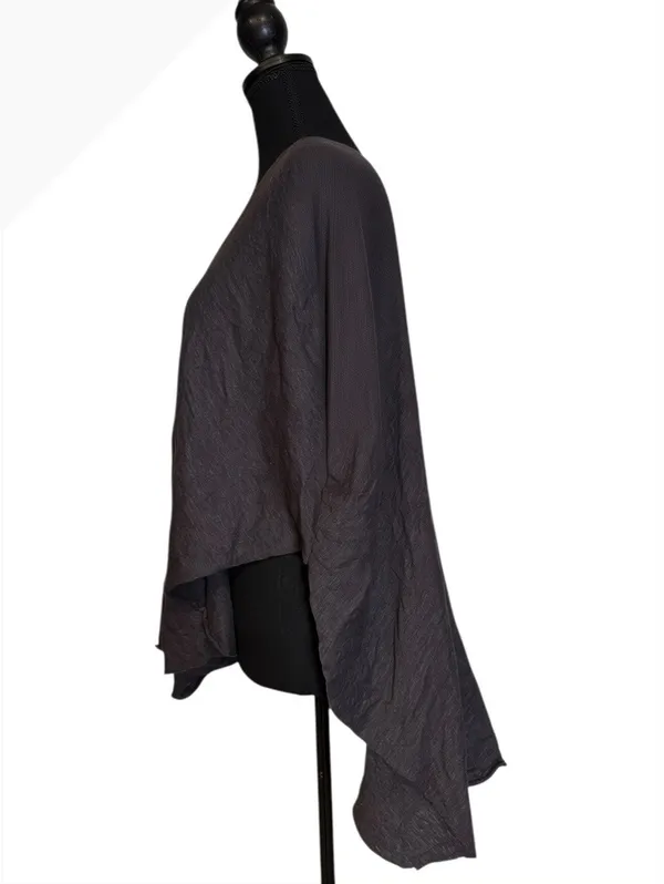 We The Free Gray Oversized Draped Hem Boho Tunic Top - Image 3