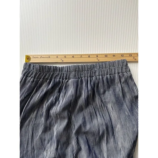 Eileen Fisher? Cotton Linen Wide Leg Pants Women's 12 Stripe Blue Made In Canada - Image 4