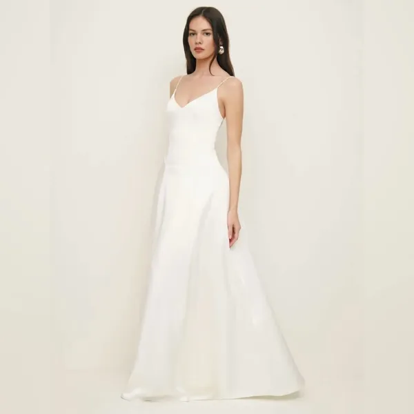 ⚡️Reformation Icelynn Satin Maxi Wedding Dress Gown, Color Ivory, Size 6, NWT - Image 6