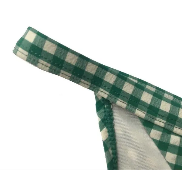 Topshop Gingham Bikini Bottoms Green White Size 8 NWT Checkered Swim Bottoms - Image 4