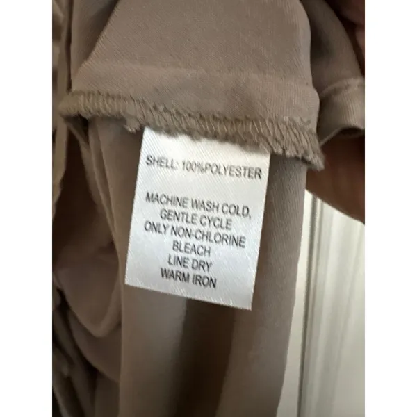 House of Harlow 1960 Womens Taupe‎ Ruched Side Satin Midi Dress XL Sleeveless - Image 5