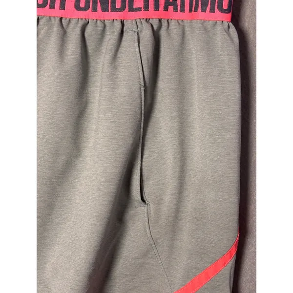 Under Armour Unlined Athletic Shorts L Gray Pink HeatGear Loose Fit Sporty - Image 3