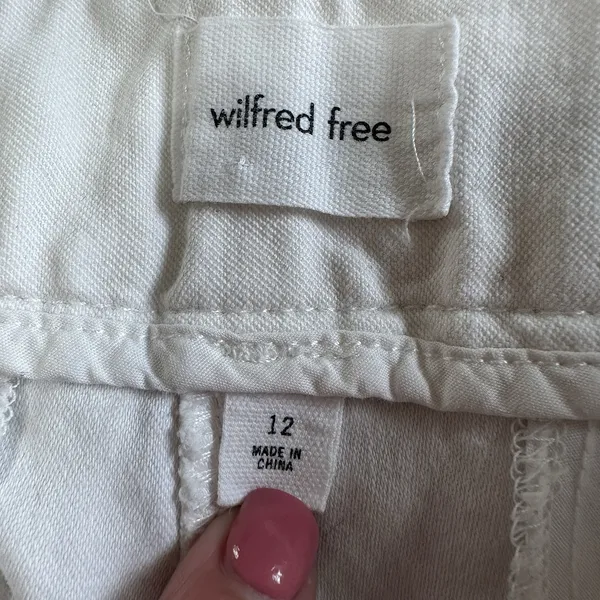 Aritzia Wilfred Free Cargo Pants Size 12 Ivory Cream Wide Leg‎ High Rise Pockets - Image 6