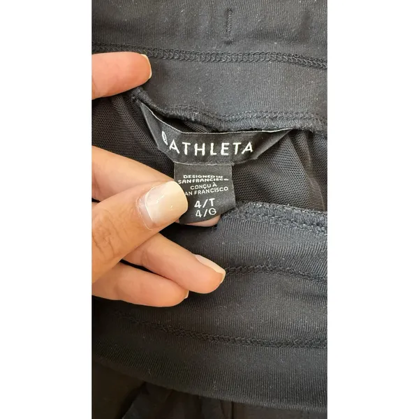 Athleta Women's Black Nylon Blend Trekkie Jogger Pants size 4T Tall 2593 - Image 7